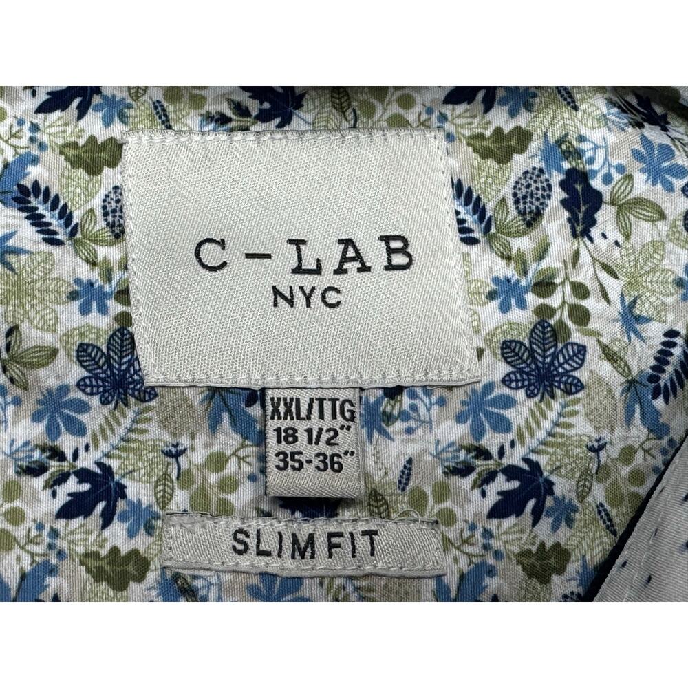 C-Lab NYC Men's Long Sleeve 4-Way Stretch Slim Fit Floral Dress Shirt - Size 2XL - Picture 3 of 4